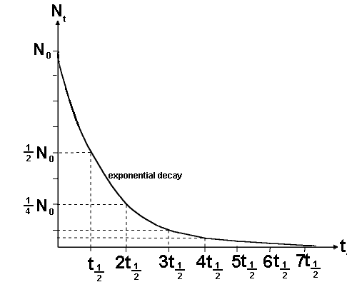 exponential radioactive decay law