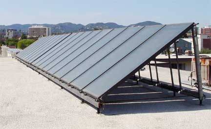 An array of panels  to supply a large building