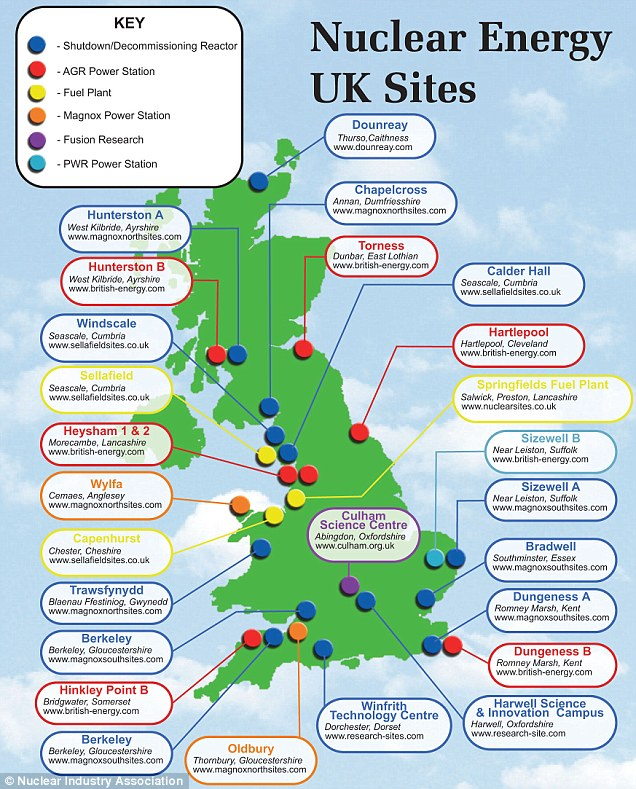 Map of Radiological Sites in the UK