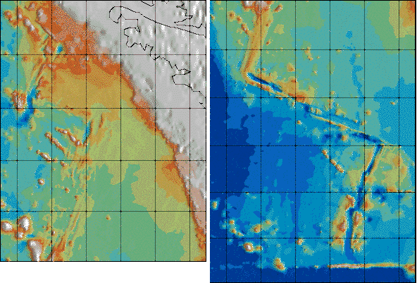 Ocean ridge topography